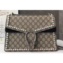 Gucci Crystal GG Supreme Canvas Dionysus Medium Shoulder Bag 403348/400235 Black