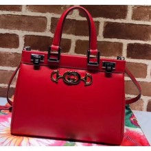 Gucci Zumi Smooth Leather Small Top Handle Bag 569712 Red 2019