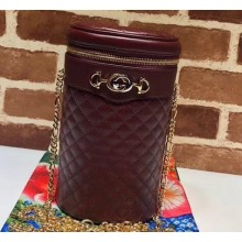 Gucci Interlocking G Horsebit Quilted Leather Belt Bag 572298 Burgundy 2019