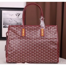 Goyard Sac Marquises Zippered Tote Bag Burgundy