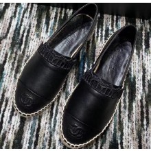 Chanel Lambskin Espadrilles G34431 Black 2019