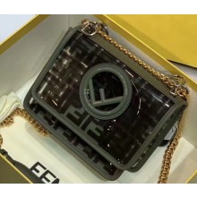 Fendi All-Over FF Logo Mini Kan I Bag in PU Green 2019