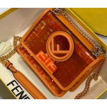 Fendi All-Over FF Logo Mini Kan I Bag in PU Orange 2019