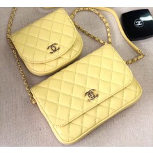 Chanel Lambskin Side Pack Bag AS0545 Yellow 2019