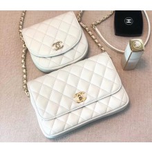 Chanel Lambskin Side Pack Bag AS0545 White 2019