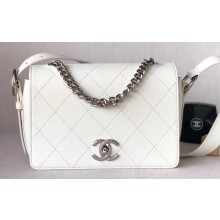 Chanel Quilted Flap Bag with Adjustable Strap AS0574 White 2019