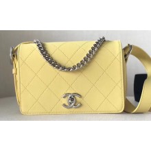 Chanel Quilted Flap Bag with Adjustable Strap AS0574 Yellow 2019
