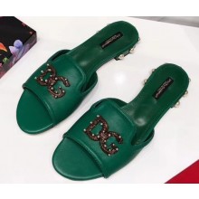 Dolce & Gabbana DG AMORE Slippers Green 2019