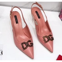 Dolce & Gabbana DG AMORE Heel 6.5cm Slingbacks Pink 2019