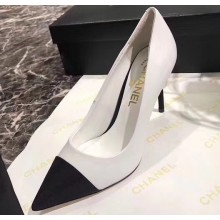 Chanel Pearl Heel 8.5cm Pumps G31983 White 2019