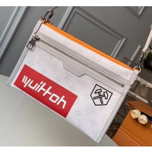 Louis Vuitton Monogram White Canvas Chalk Double Flat Messenger Bag M44640 2019