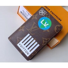 Louis Vuitton Monogram Canvas Chalk Pocket Organizer Wallet M67818 Marron 2019