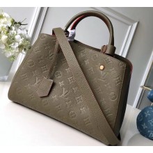 Louis Vuitton Monogram Empreinte Leather Montaigne MM Bag M43660 Kaki Fango
