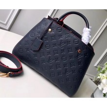 Louis Vuitton Monogram Empreinte Leather Montaigne MM Bag M42746 Marine rouge