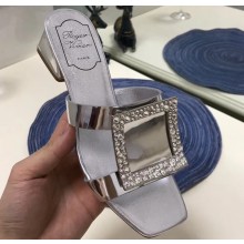 Roger Vivier Strass Buckle Bikiviv' Heel Mules Silver