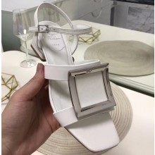 Roger Vivier Metal Buckle Bikiviv' Heel Sandals White