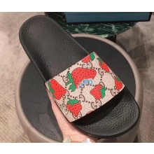 Gucci GG Strawberry Slide Sandals 408508 2019