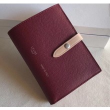 Celine Bicolour Medium Strap Multifunction Wallet Burgundy/Beige