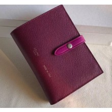 Celine Bicolour Medium Strap Multifunction Wallet Burgundy/Fuchsia