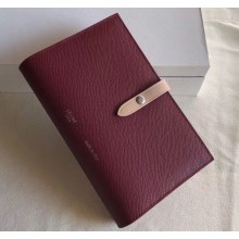 Celine Bicolour Large Strap Multifunction Wallet Burgundy/Beige