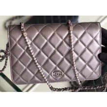 Chanel Pearl CC Logo Wallet On Chain WOC Bag Gun Color 2019