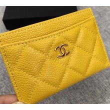Chanel Caviar Classic Card Holder A31510 Yellow