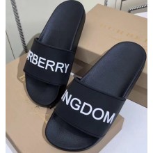 Burberry Kingdom Motif Slides Black 2019