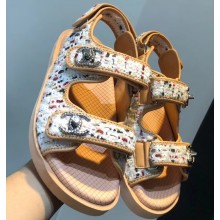 Chanel Tweed CC Logo Magic Loop Sandals G34726 Beige 02 2019