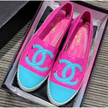 Chanel CC Filigree Espadrilles Fuchsia/Sky Blue 2019