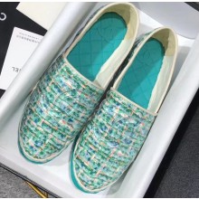 Chanel Tweed and PVC Espadrilles G34819 Turquoise 2019
