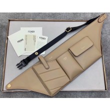 Fendi Pockets Leather Square-shaped Belt Bag Beige 2019