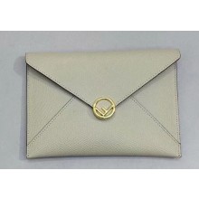 Fendi F is Fendi Geometric Flap Medium Flat Pouch Clutch Bag Beige 2019
