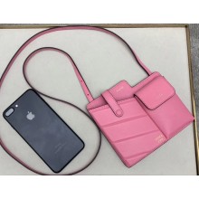 Fendi Two-Pocket Leather Messenger Mini Bag Pink 2019