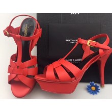 Saint Laurent Tribute Sandals In Smooth Leather Red