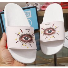 Gucci Logo Slide Sandals Eye White 2019