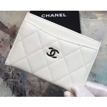 Chanel Caviar Leather Classic Card Holder A31510 White