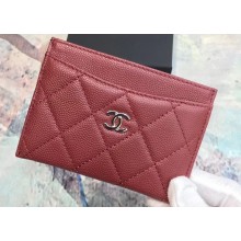 Chanel Caviar Leather Classic Card Holder A31510 Burgundy