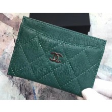 Chanel Caviar Leather Classic Card Holder A31510 Green