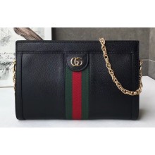Gucci Structured Shape Web Ophidia Small Shoulder Bag 503877 Leather Black 2019