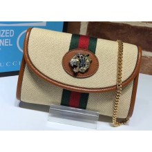 Gucci Vintage Web Rajah Chain Mini Bag 573797 Canvas Beige 2019