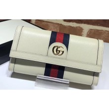 Gucci Web Ophidia Continental Wallet 523153 Leather White 2019