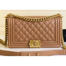 Chanel Caviar Leather Boy Flap Medium Bag Caramel