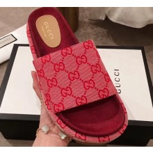 Gucci Original GG Canvas Slide Sandals 573018 Pink 2019