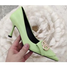Balenciaga Heel 8cm BB Fringe Pumps Light Green 2019