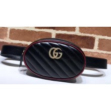 Gucci Diagonal GG Marmont Double G Leather Belt Bag 476434 Black 2019Gucci Diagonal GG Marmont Double G Leather Belt Bag 476434 Black 2019