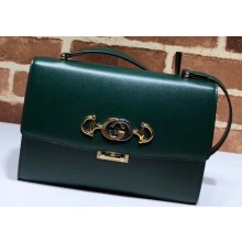 Gucci Zumi Smooth Leather Small Shoulder Bag 576338 Green 2019