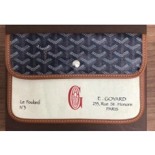 Goyard Goyardine Canvas Le Foulard Pouch Clutch Bag Dark Blue