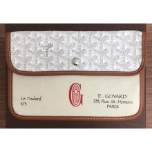 Goyard Goyardine Canvas Le Foulard Pouch Clutch Bag White