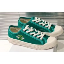 Chanel Logo Print Canvas Sneakers Green 2019