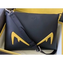 Fendi Bag Bugs Slim Messenger Bag Black/Yellow Diabolic Eyes 2019